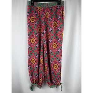 Anthropologie Floral Print‎ Harem Pants Tie Ankle Elastic Waist XS - READ
